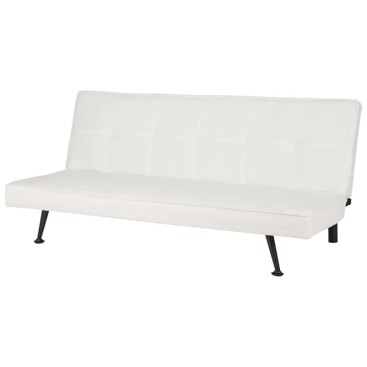 3-SITZER-SCHLAFSOFA Bouclé weiß Hasle - Schwarz/Weiß, Textil (168/77/88cm) - Beliani