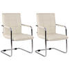 SCHWINGSTUHL 2er Set Lederlook creme - Chromfarben/Creme, Textil/Metall (57/89/64cm) - CLP
