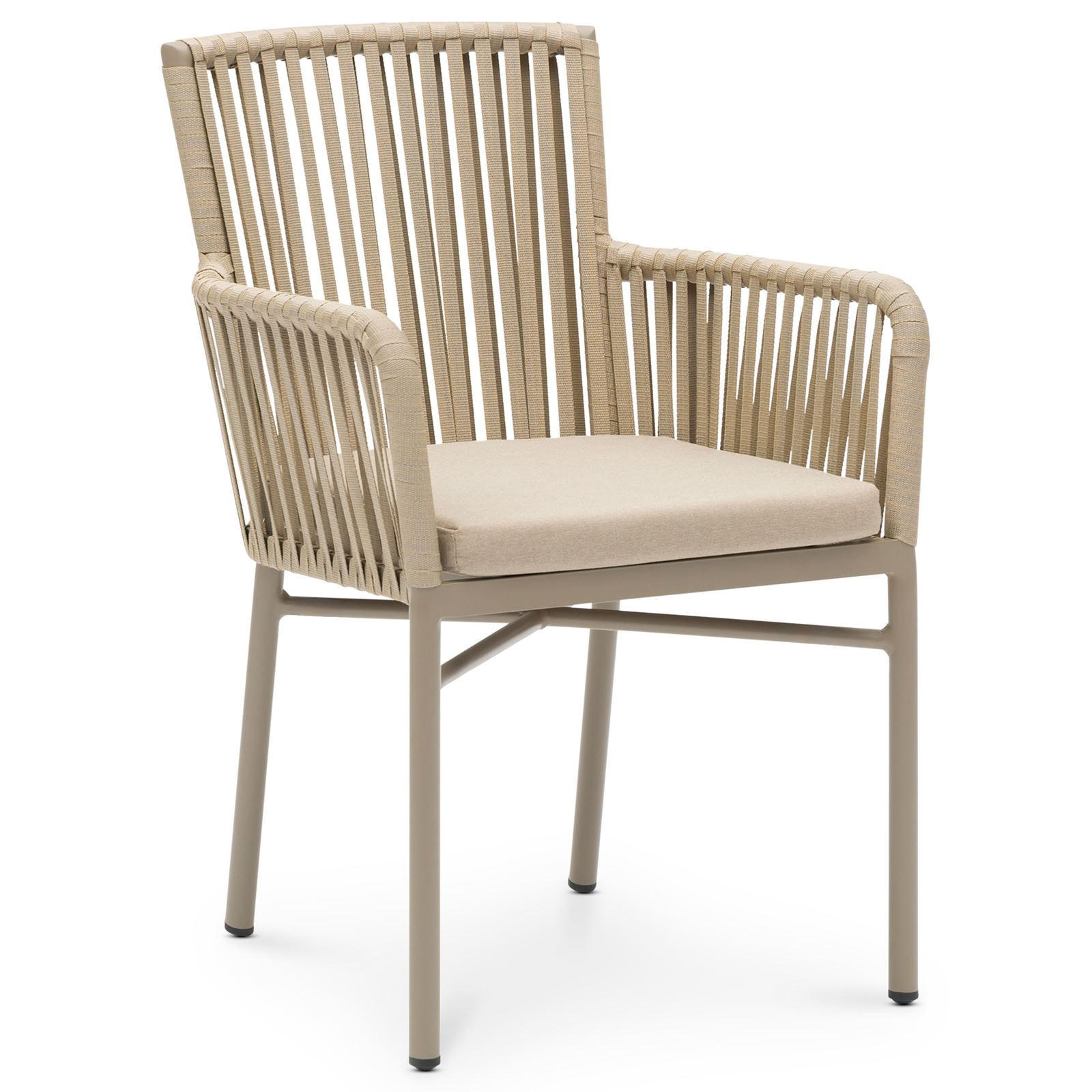 GARTENSTÜHLE AFUERA 6ER-SET - Braun, Textil/Metall (56/85/59cm) - IDIMEX