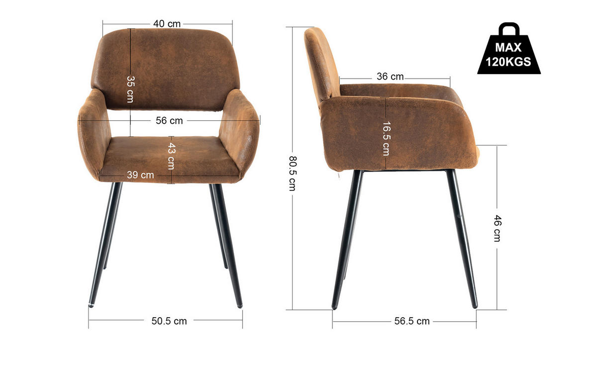 ESSTISCH SET mit 1 Tisch und 6 Stühlen im Retro-Stil - Braun, Holzwerkstoff/Textil (138.5/75/80cm) - Urban Meuble