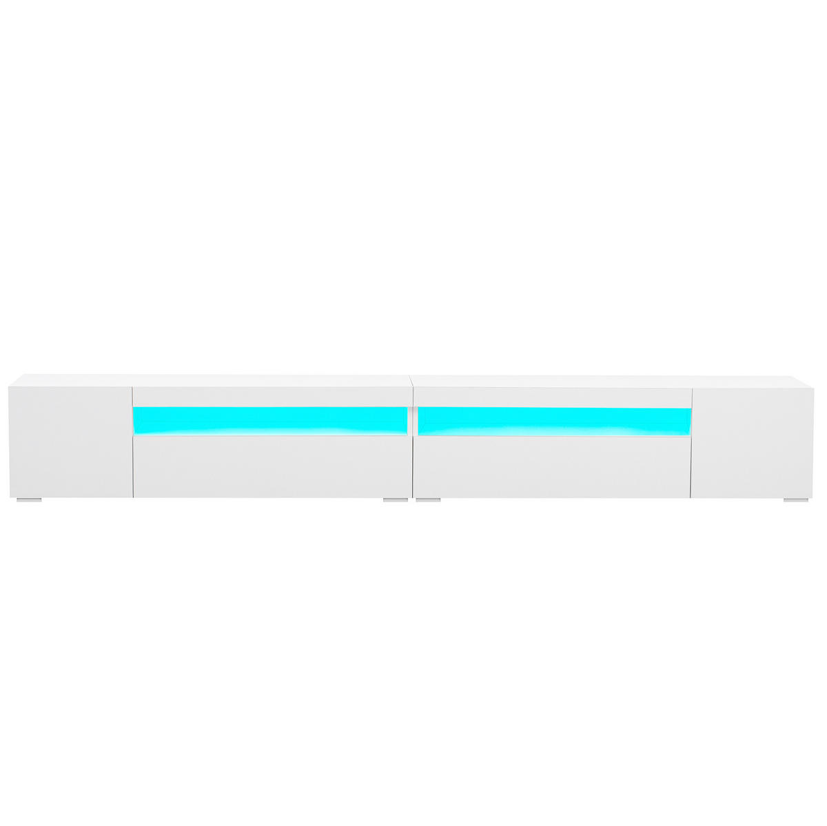 LOWBOARD 240/38,5/35,5 cm aus MDF mit variabler LED-Beleuchtung Weiß - Weiß, Holzwerkstoff (240/35.5/38.5cm) - Modenvie