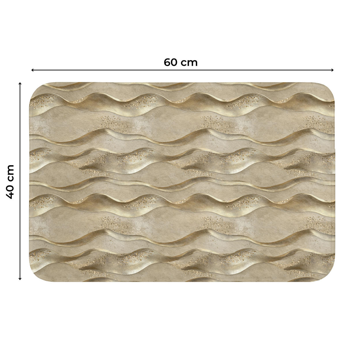 WC PŘEDLOŽKA Vlny - vzor - zlaté 60x40 cm - barva mosazi, textil/plast (60/1cm) - OnlyWow