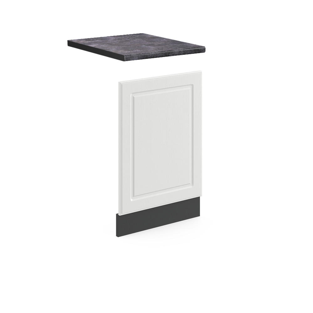 FRONTBLENDE R-Line Weiß Landhaus 45 cm, AP Anthrazit - Anthrazit/Creme, Holzwerkstoff (45/57.2/1.6cm) - Vicco