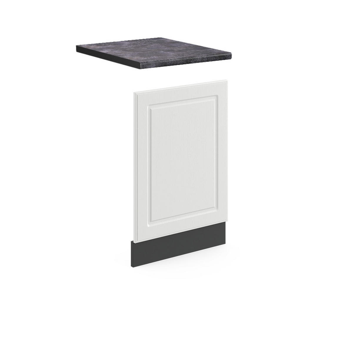 FRONTBLENDE R-Line Weiß Landhaus 45 cm, AP Anthrazit - Anthrazit/Weiß, Holzwerkstoff (45/57.2/1.6cm) - Vicco
