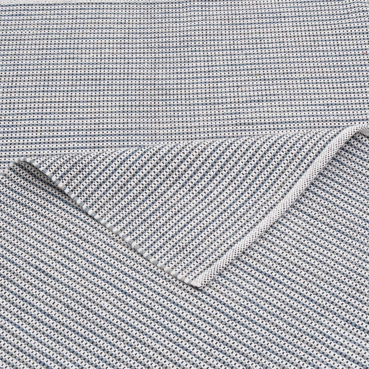 FLECKERLTEPPICH BAUMWOLLE NATUR KELIM SANDY MELIERT - Blau, Textil (120/180cm) - Pergamon