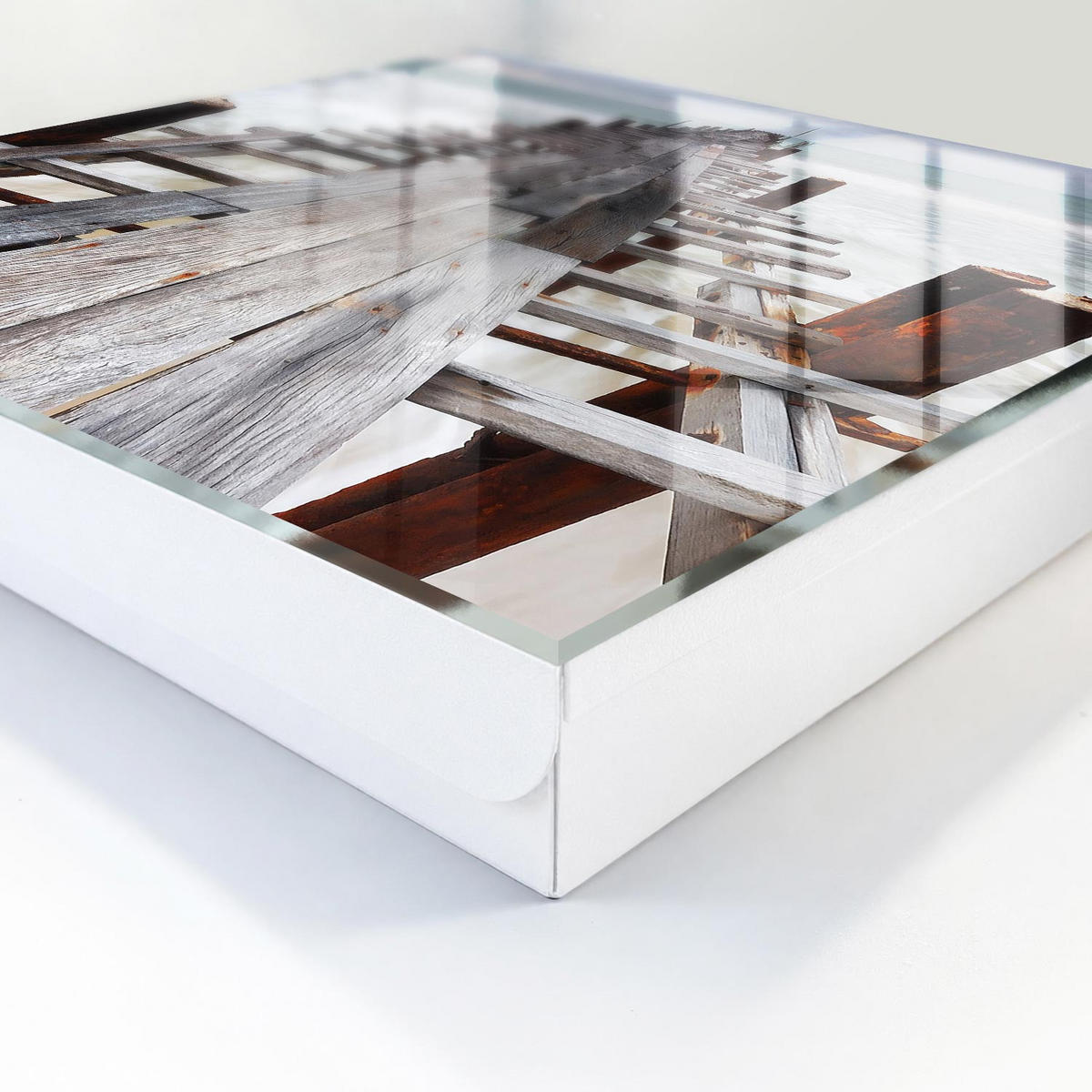 SCHLÜSSELBOX Weiß 30x30 cm – Türöffnung nach rechts - Endloser Hafen - Grau, Metall (30/30/5cm) - TULUP