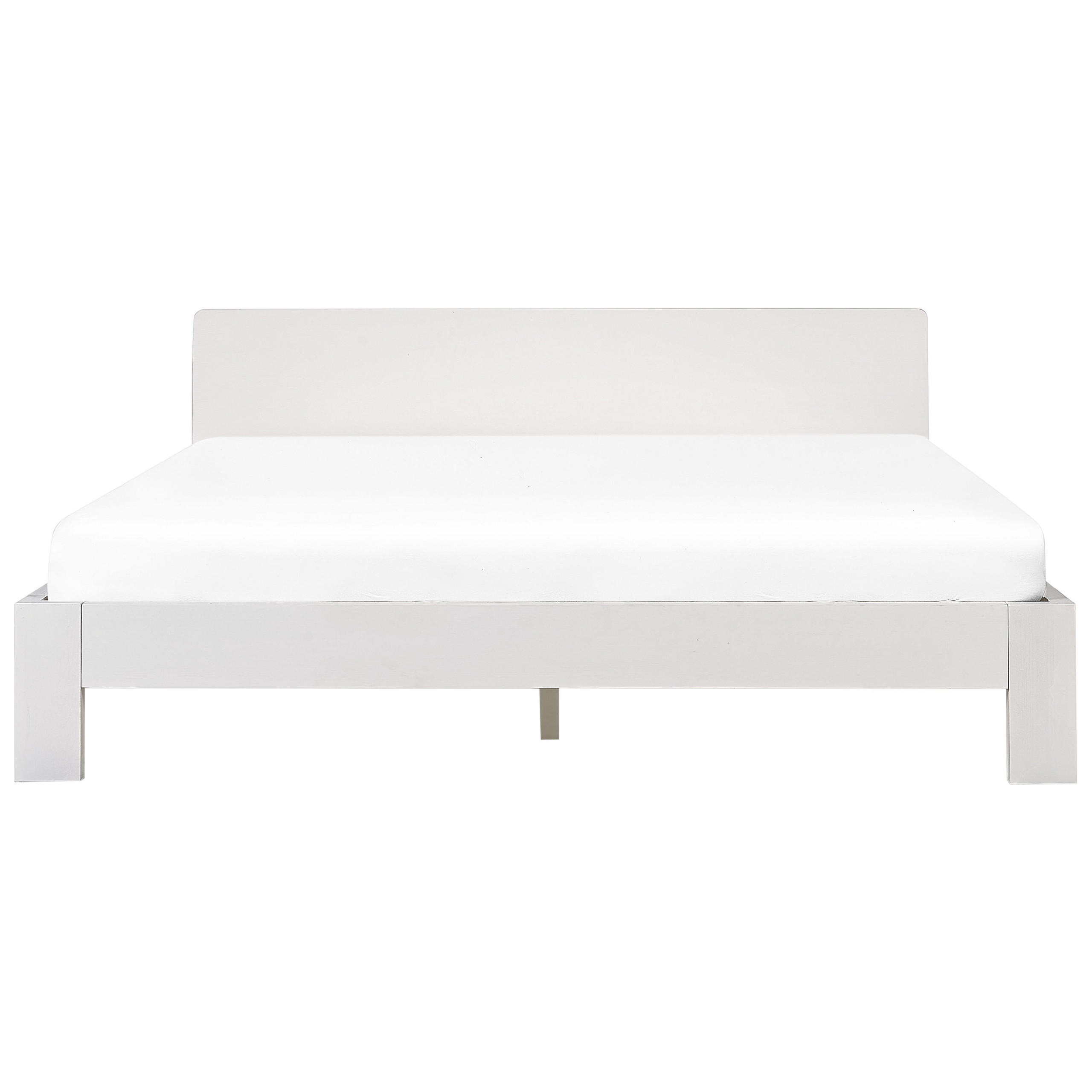 BETT mit Lattenrost 180x200 cm Weiß Royan - Weiß, Holz (180/200cm) - Beliani