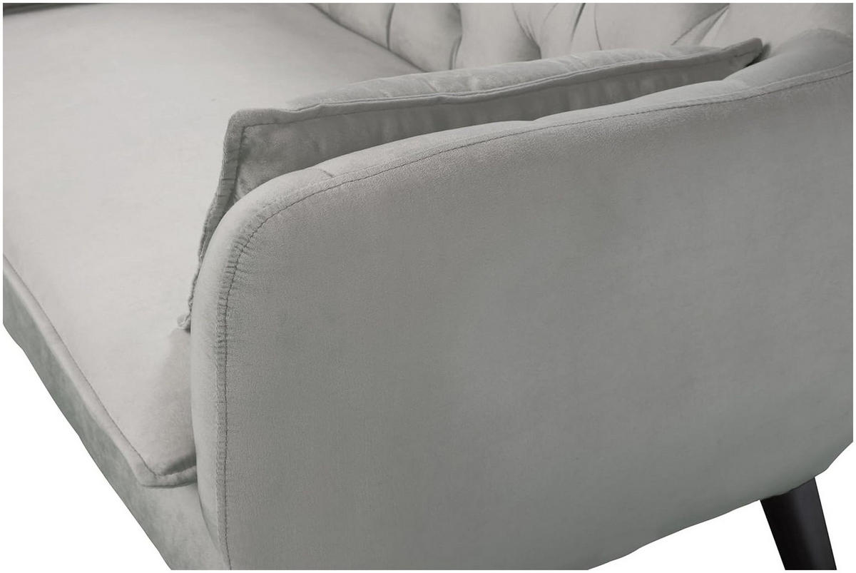 SOFA Janna Samt Silbergrau - Grau, Textil (137/79/76cm) - ATLANTIC home collection