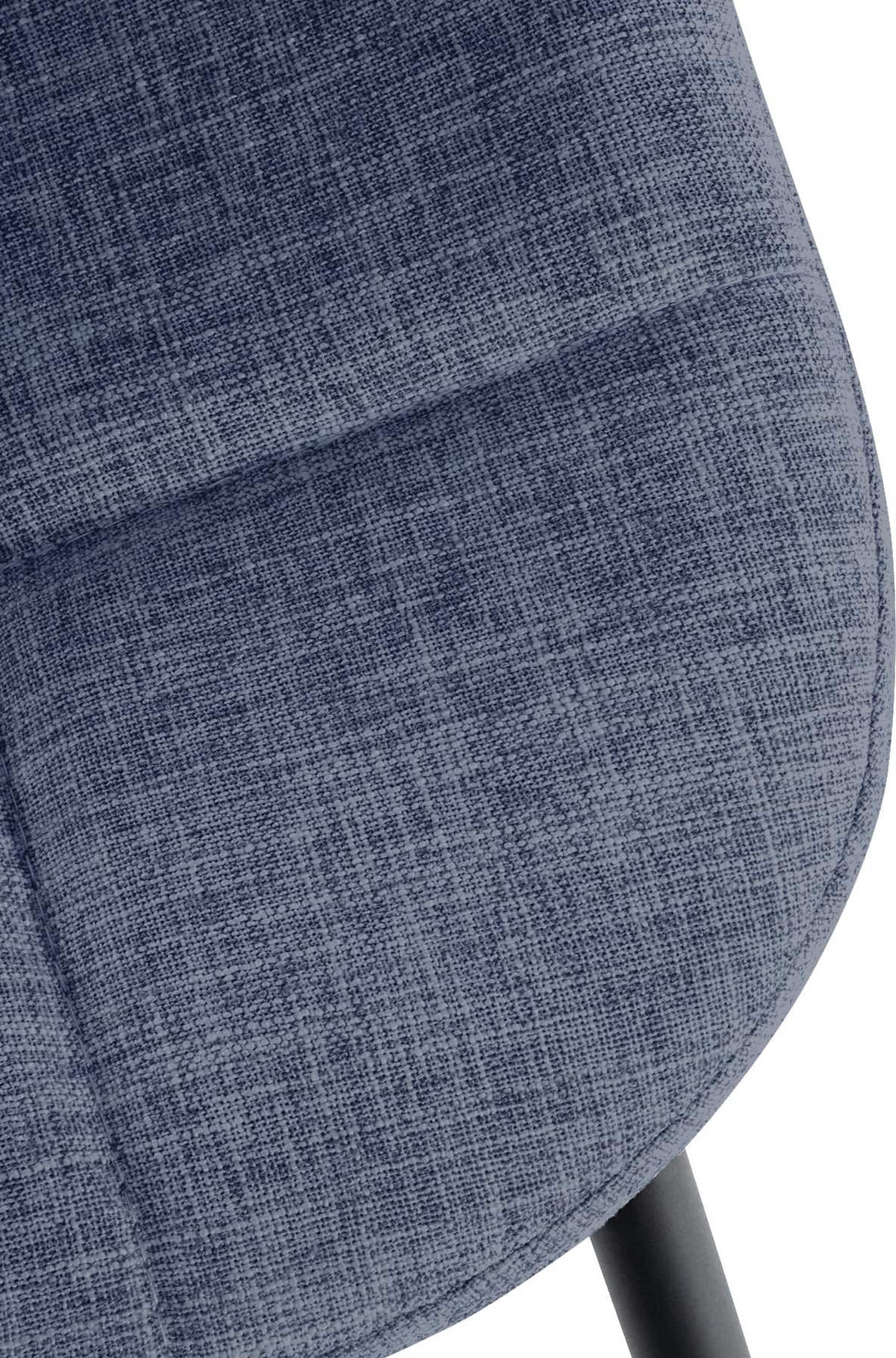 STUHL Stoff blau - Blau/Schwarz, Textil/Metall (46/82/52cm) - CLP