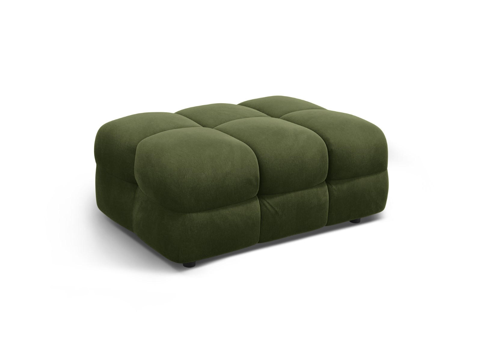 POUF Kendal aus Samt armeegrün - Olivgrün, Textil (104/45/72cm) - Micadoni