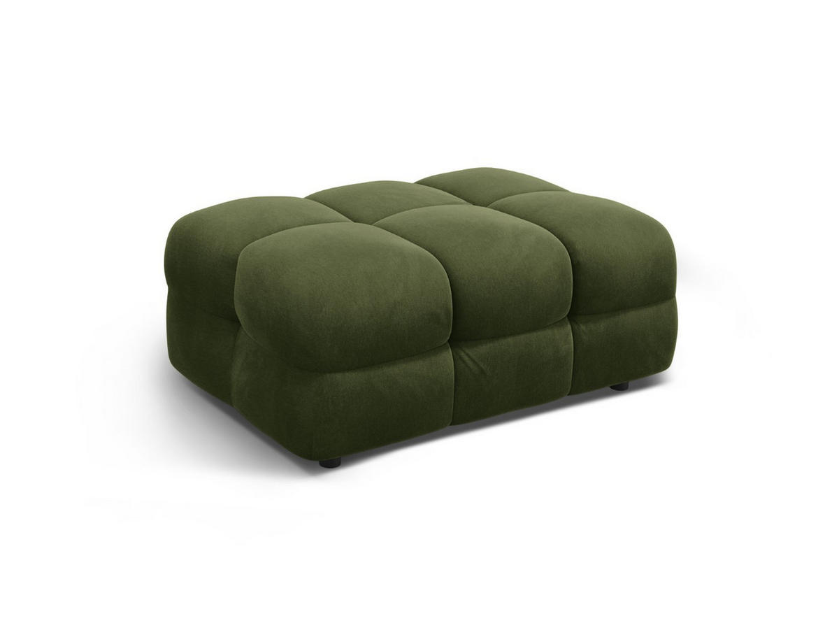 POUF Kendal aus Samt armeegrün - Olivgrün, Textil (104/45/72cm) - Micadoni