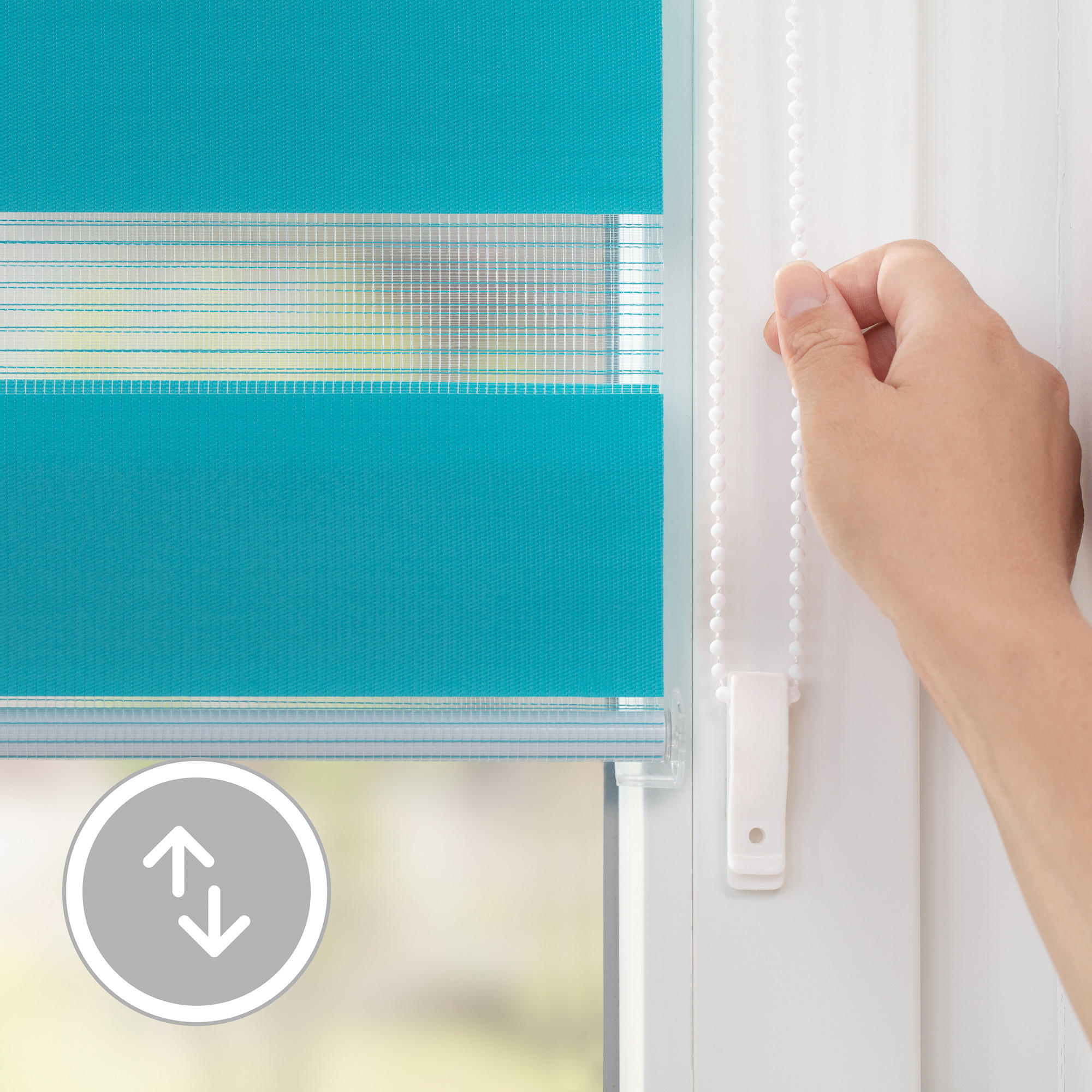 DUO ROLLO KLEMMFIX, OHNE BOHREN - Blau, Kunststoff (80/150cm) - Lichtblick Original