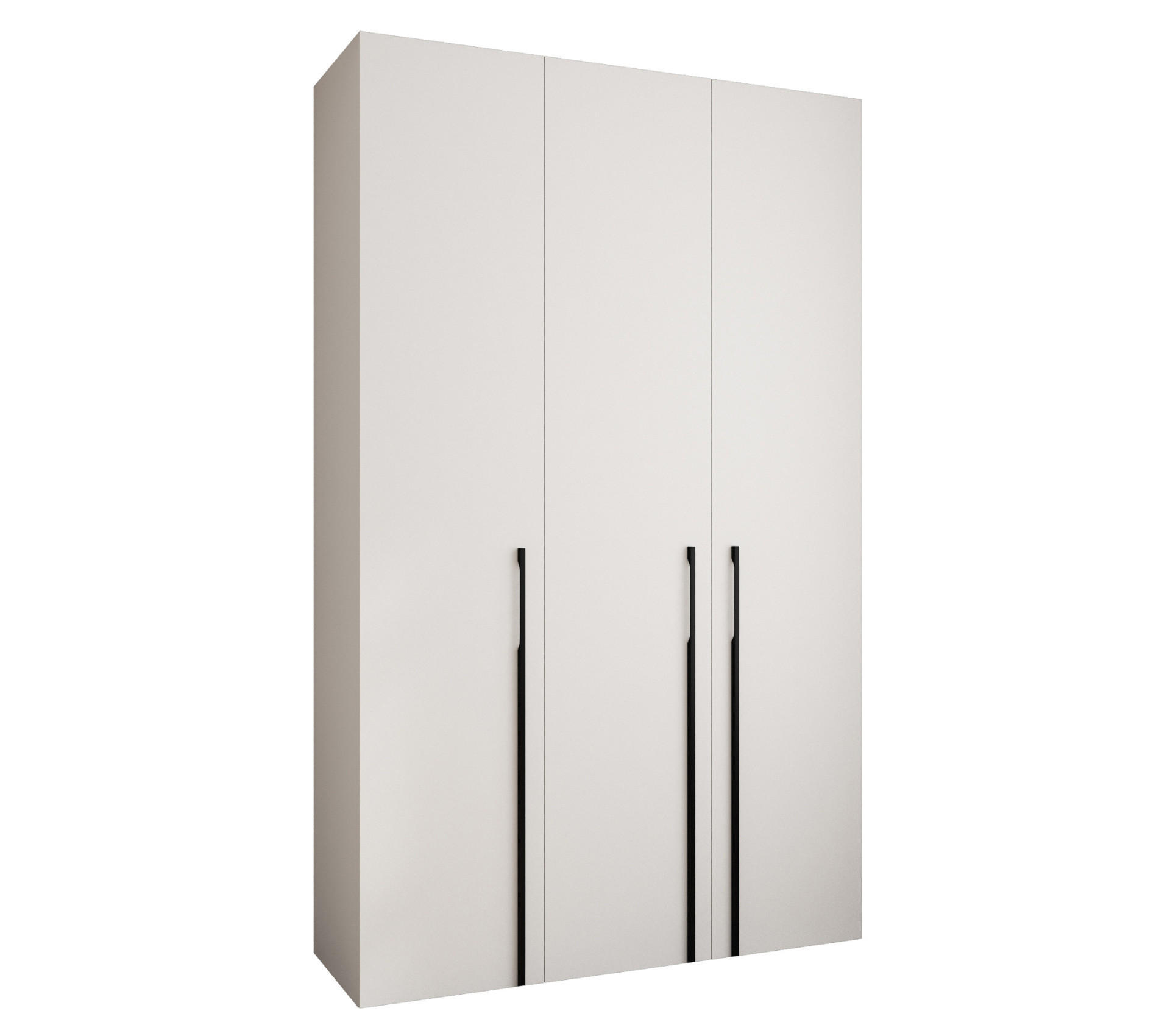 DREHTÜRENSCHRANK 245,5/150/50 3-türig - Schwarz/Weiß, Holz/Metall (150/245.5/50cm) - Abiks Möbel