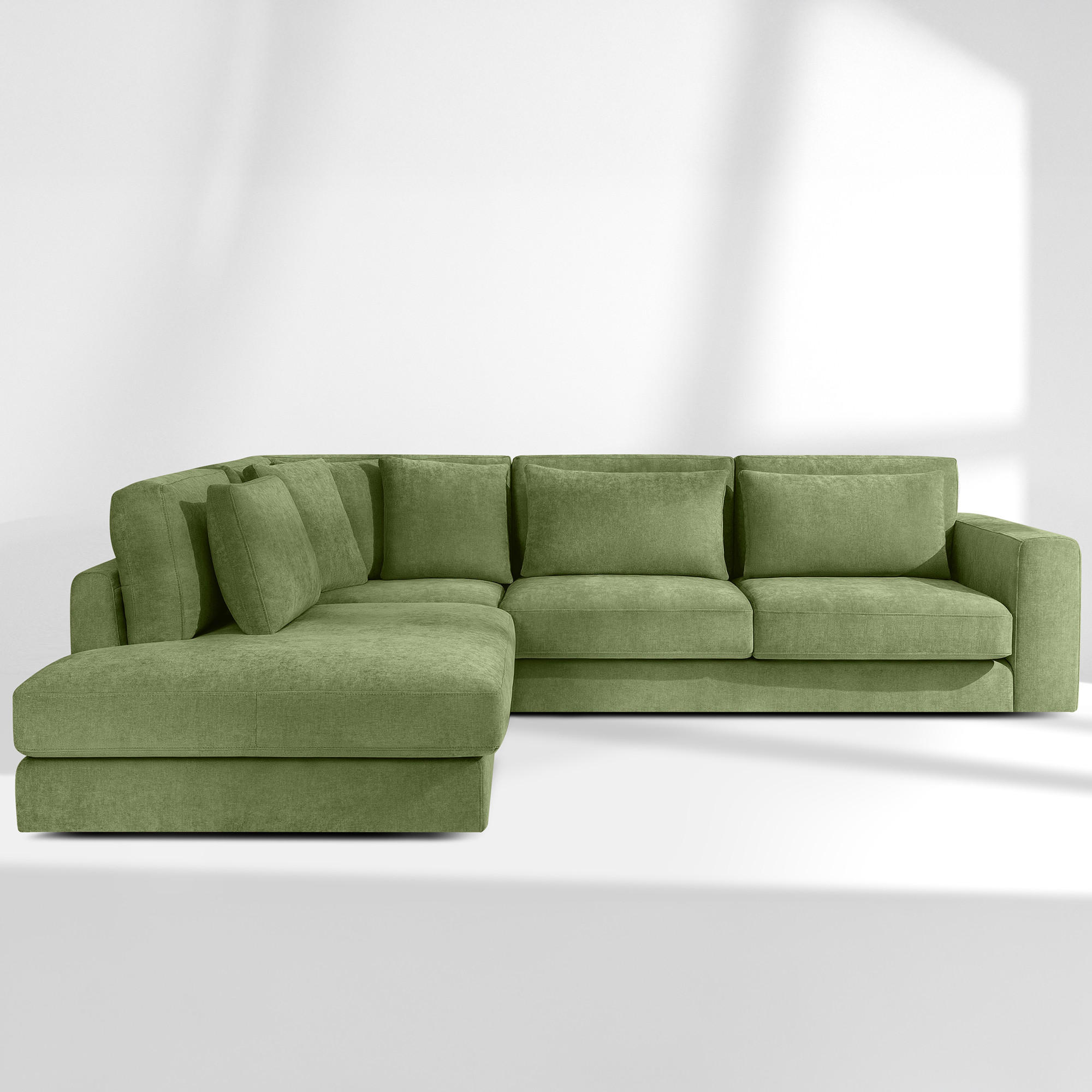 ECKSOFA links VERUS - Grün, Holz/Holzwerkstoff (297/248cm) - KONSIMO®