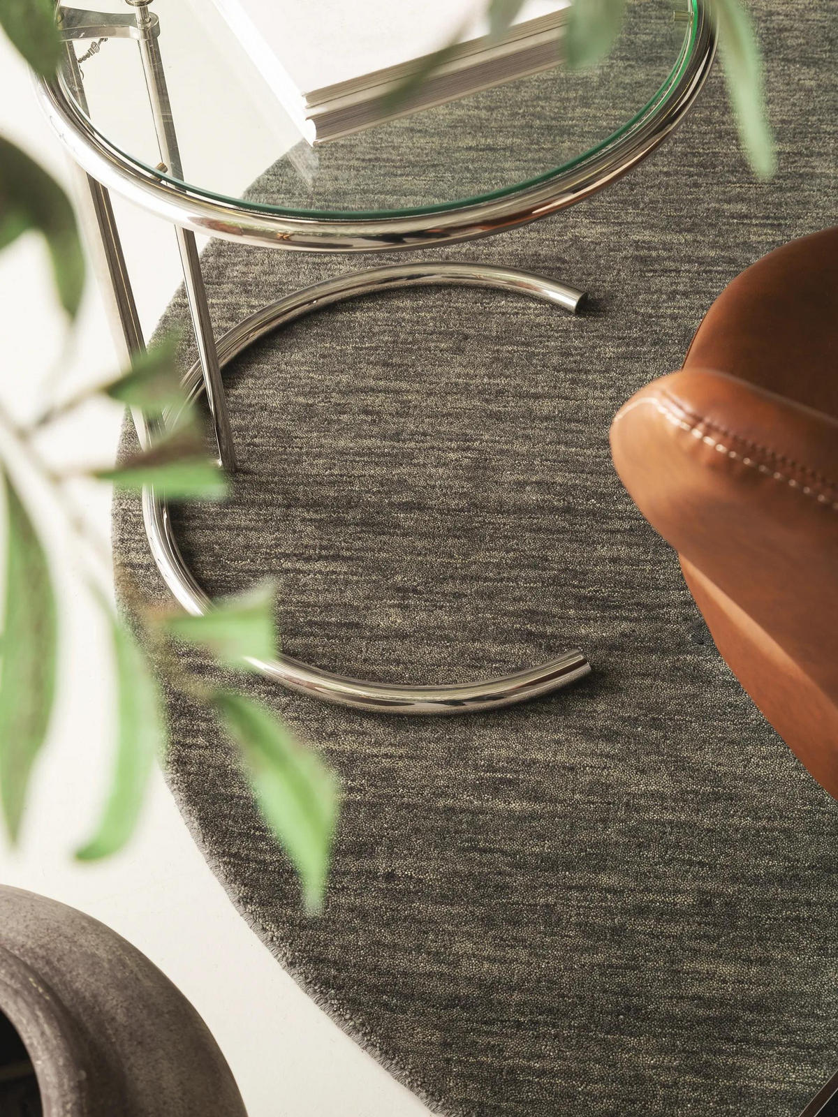 WOLLTEPPICH rund Jamal Grau ø 200 cm rund - Grau, Textil (200/200cm) - benuta Nest