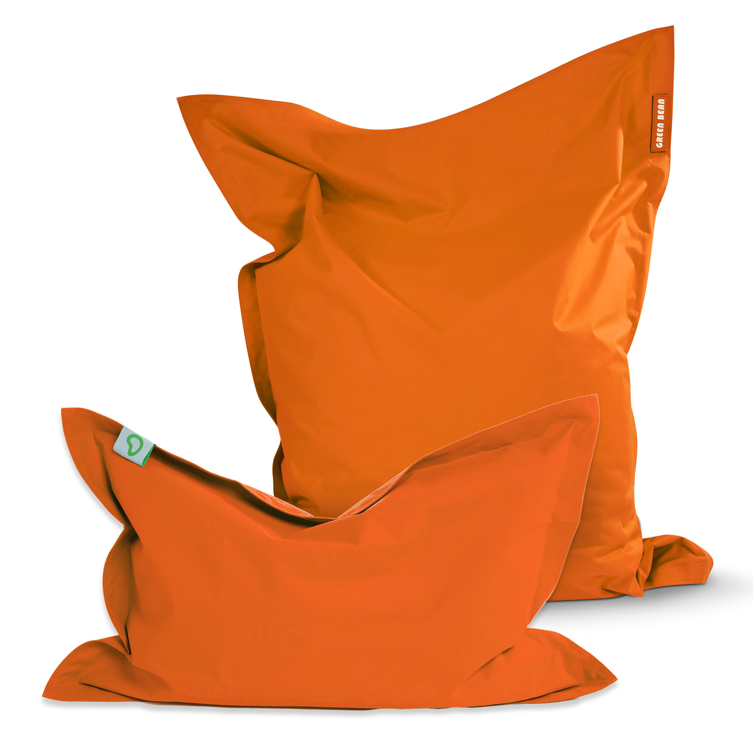 SITZSACK XXL 2er Set "Square" + "BeBi" - Orange, Textil (140/25/180cm) - Green Bean