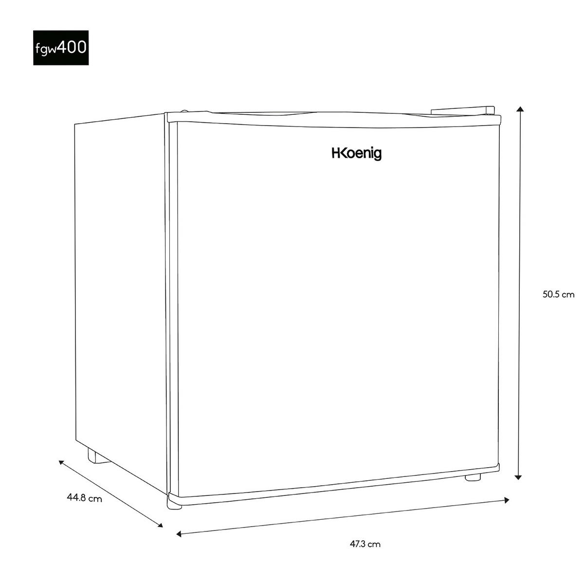 MINI-GEFRIERSCHRANK FGW400 Weiß - Weiß, Metall (44.8/50.8/47.3cm) - HKoenig