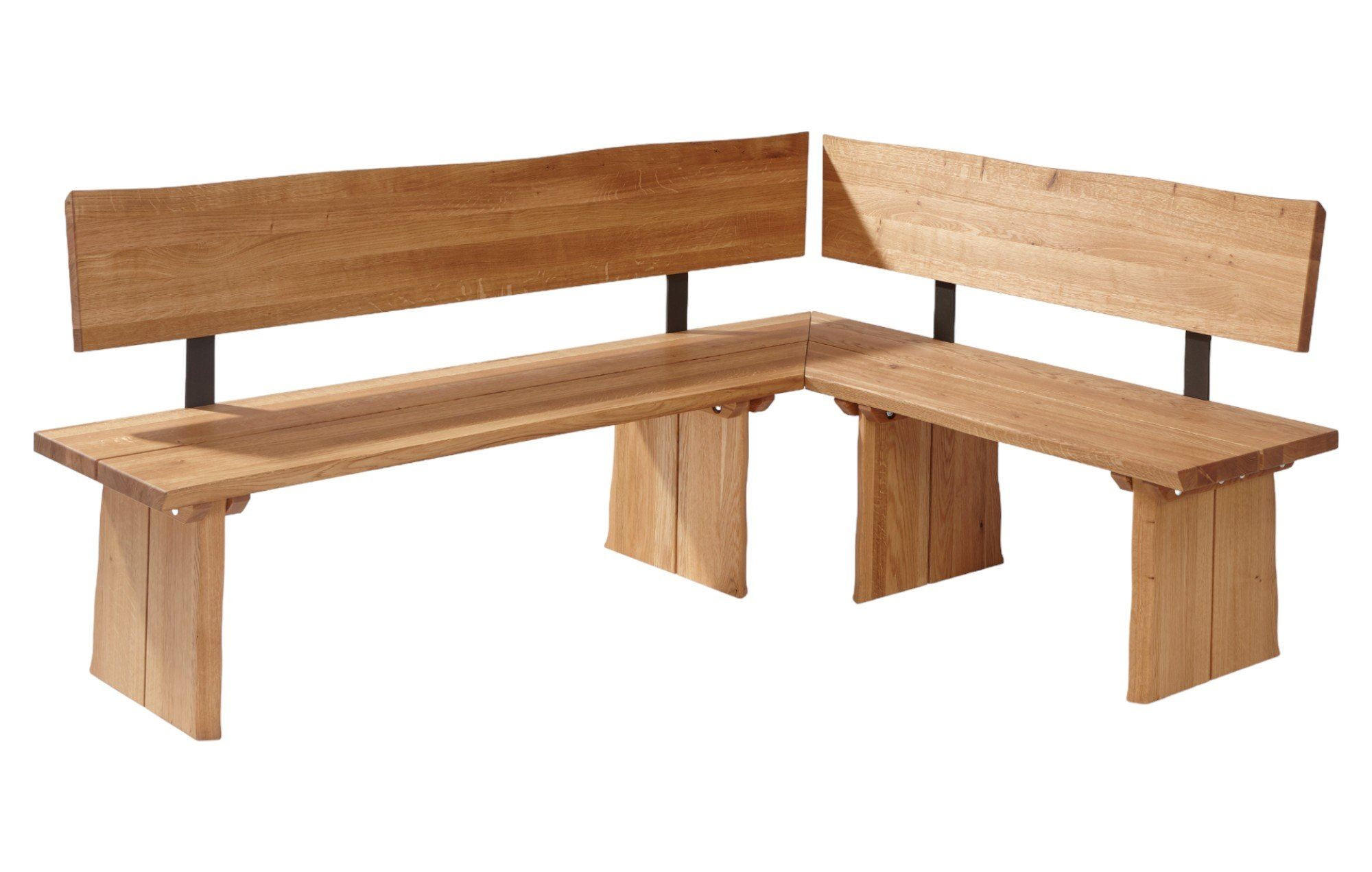 ECKBANK Dayana 201 x 151 x 87 Massivholz Wildeiche geölt - Wildeiche, Holz (201/151cm) - 58aufmkessel