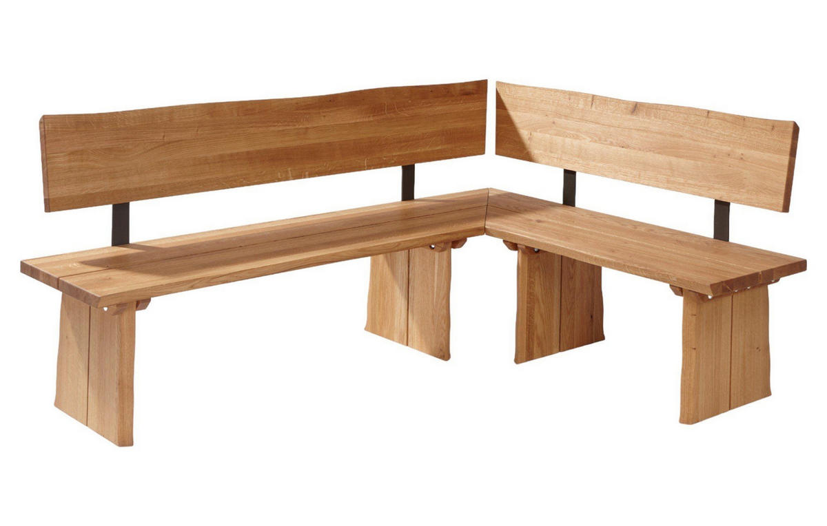 ECKBANK Dayana 201 x 151 x 87 Massivholz Wildeiche geölt - Wildeiche, Holz (201/151cm) - 58aufmkessel