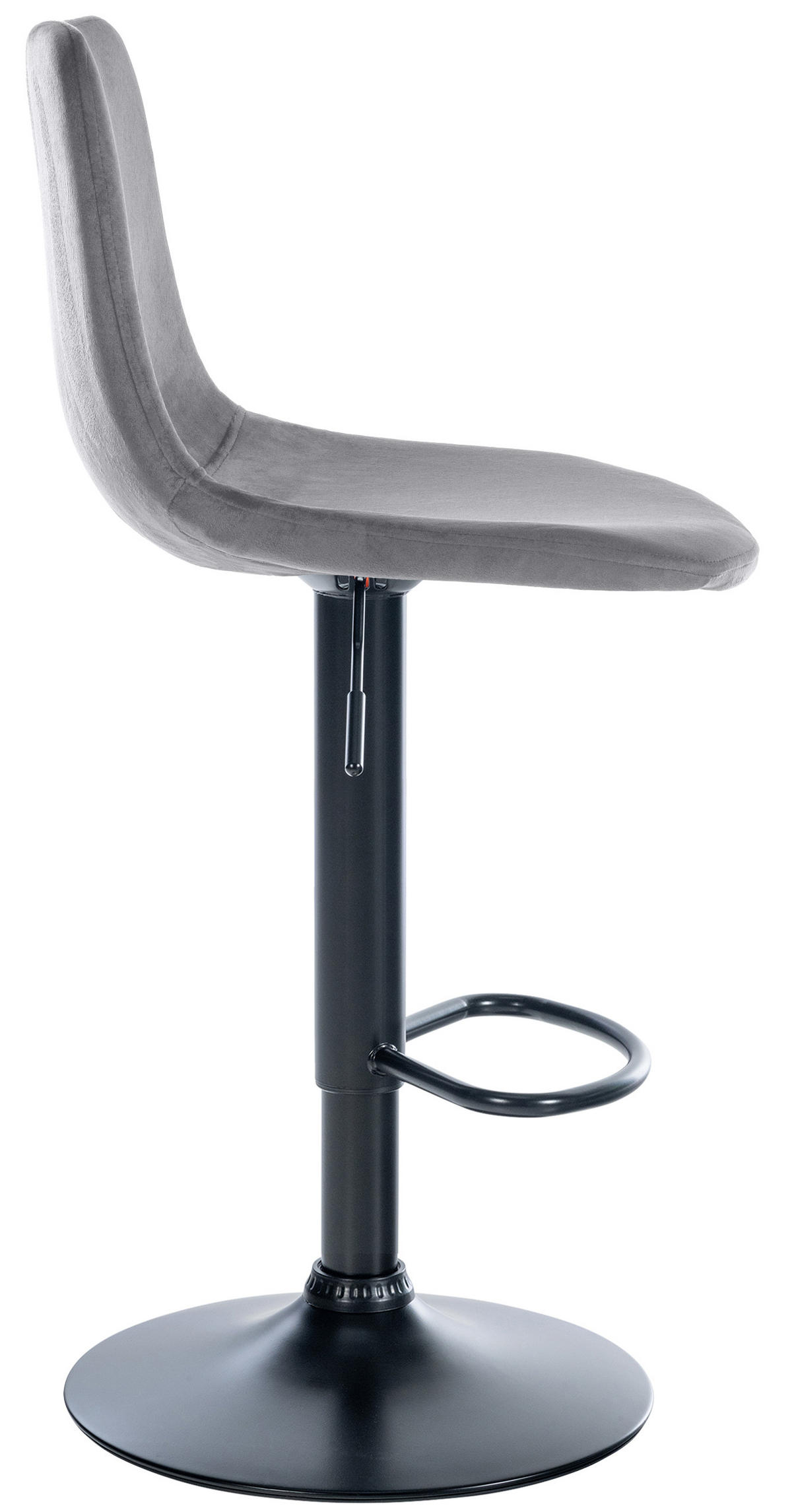 BARHOCKER 2er Set Samt dunkelgrau - Dunkelgrau/Schwarz, Textil/Metall (44/88/43cm) - CLP