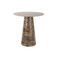 BEISTELLTISCH Mosaic Marble Braun 40/40/42 cm - Braun, Metall (40/40/42cm) - Leitmotiv