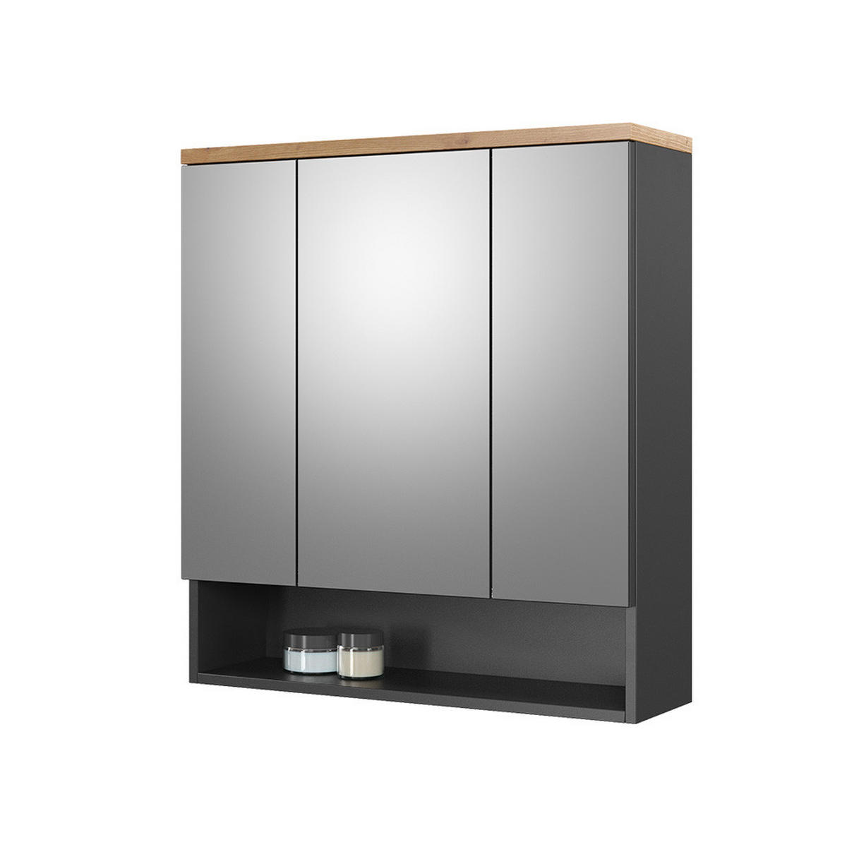 BADSPIEGELSCHRANK Eden Anthrazit 70 x 77.5 cm - Anthrazit, Holzwerkstoff (70/77.5/21.7cm) - Vicco