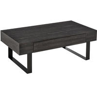 KONFERENČNÍ stolek 110/60/40 cm tmavě šedý z dřevotřísky se zásuvkou a policemi - šedá, kompozitní dřevo (110/60/40cm) - OKWISH