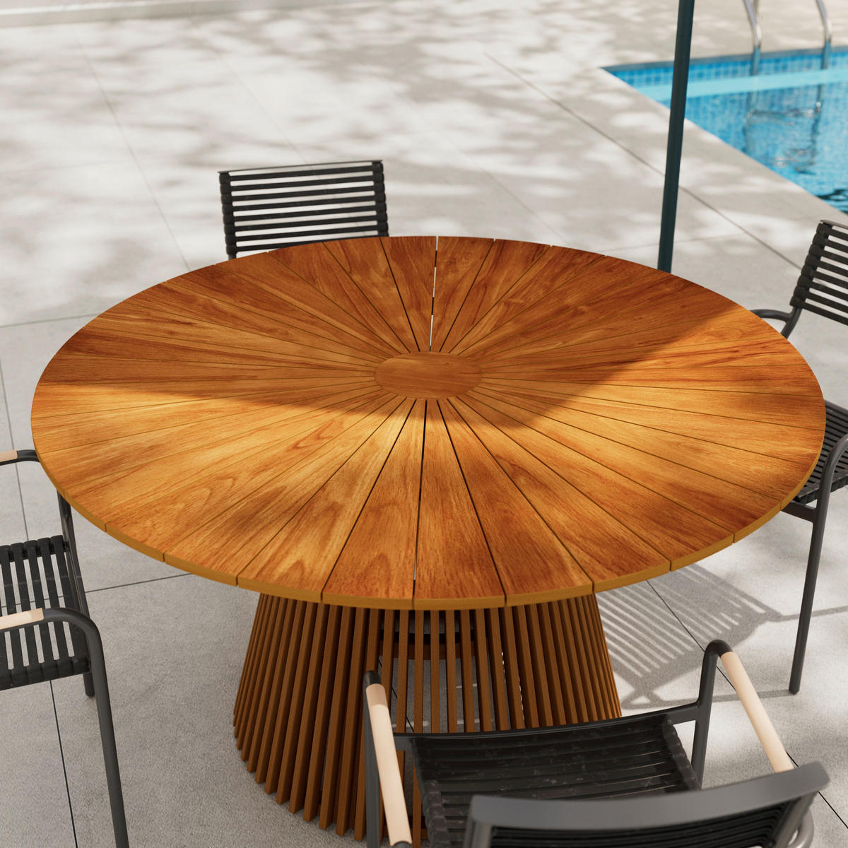 GARTENTISCH Santorin Naturfarben Teakholz - Naturfarben, Holz (140/140/76cm) - Mömax