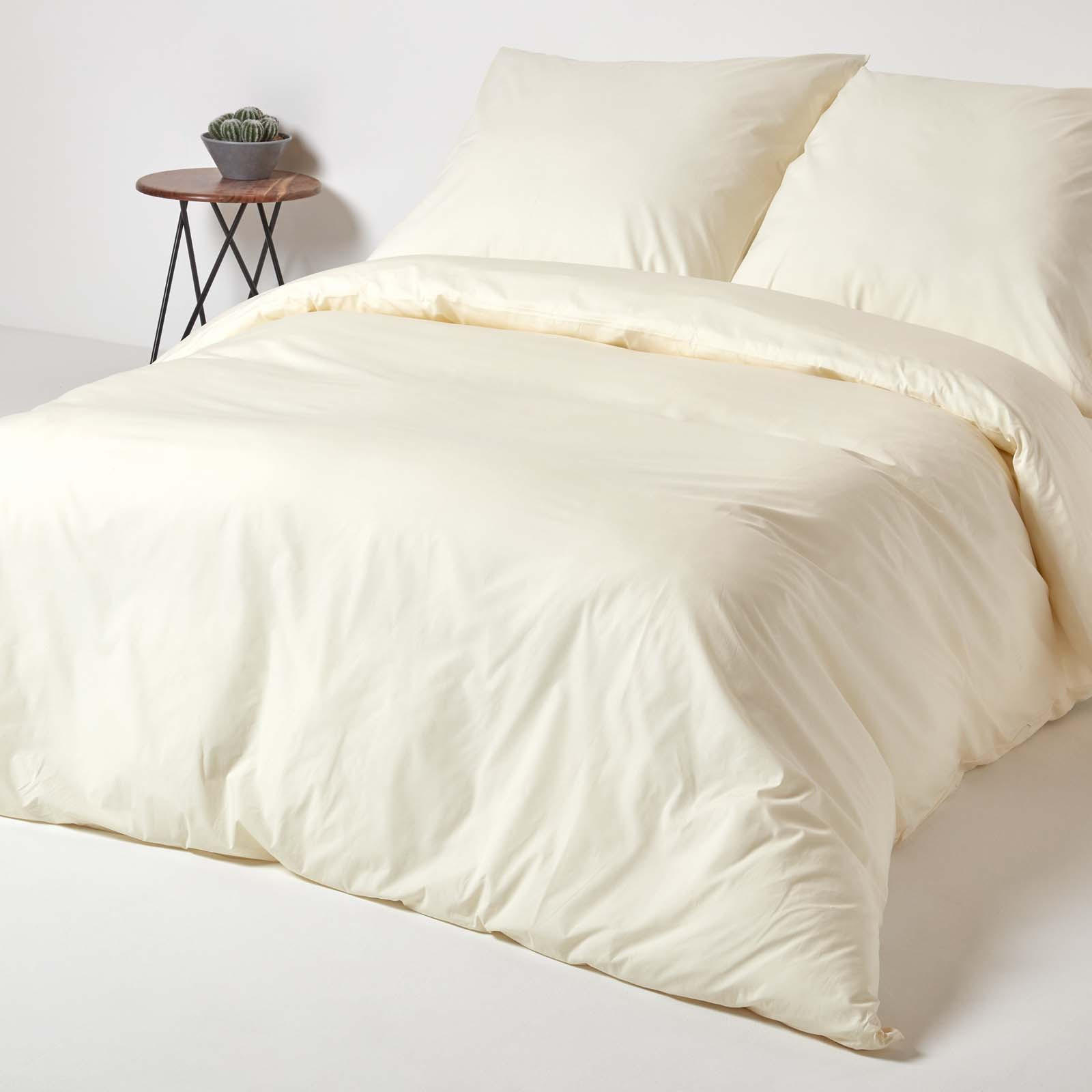 BETTWÄSCHE Perkal Fadendichte 200 - Creme, Textil (240/220cm) - Homescapes