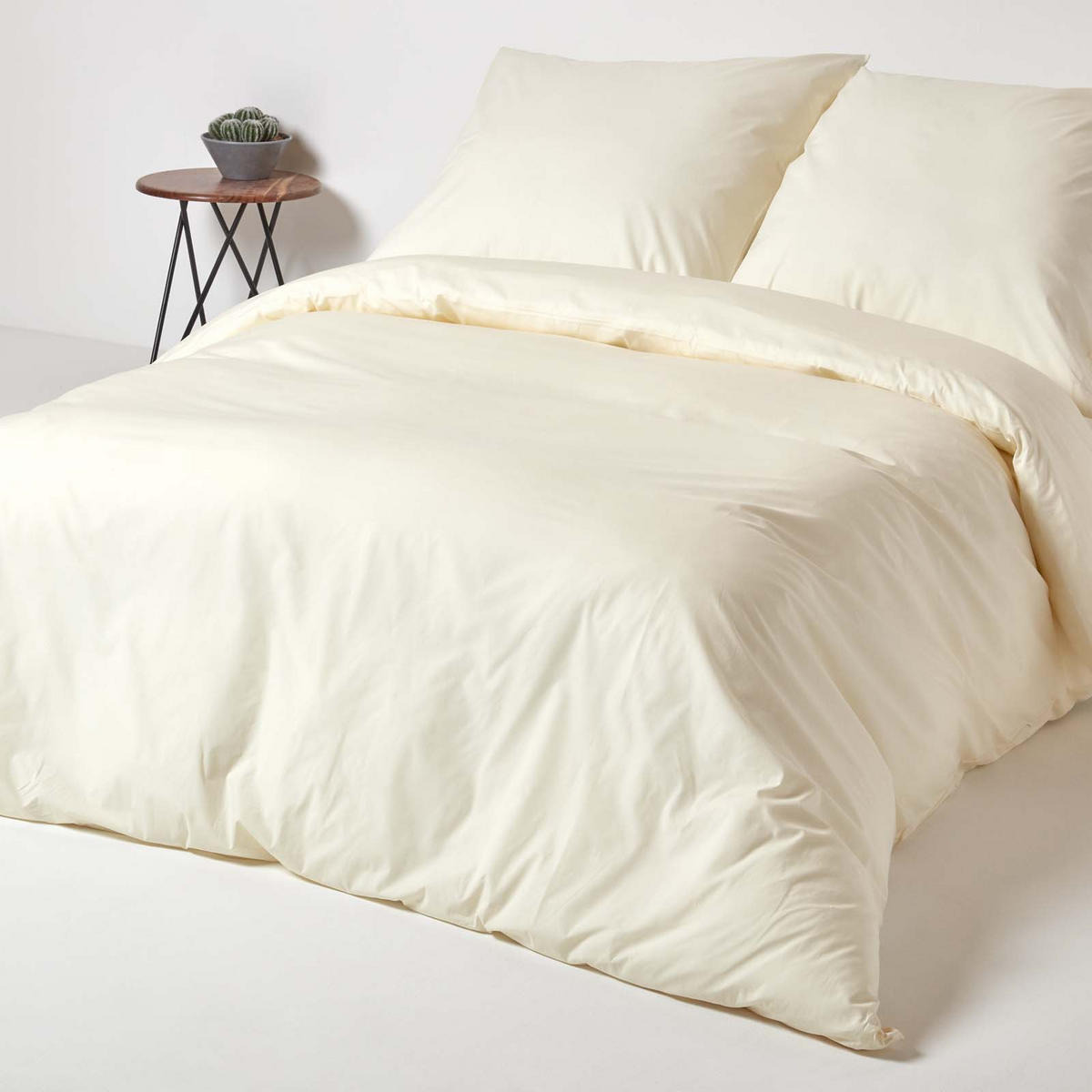 BETTWÄSCHE Perkal Fadendichte 200 - Creme, Textil (240/220cm) - Homescapes