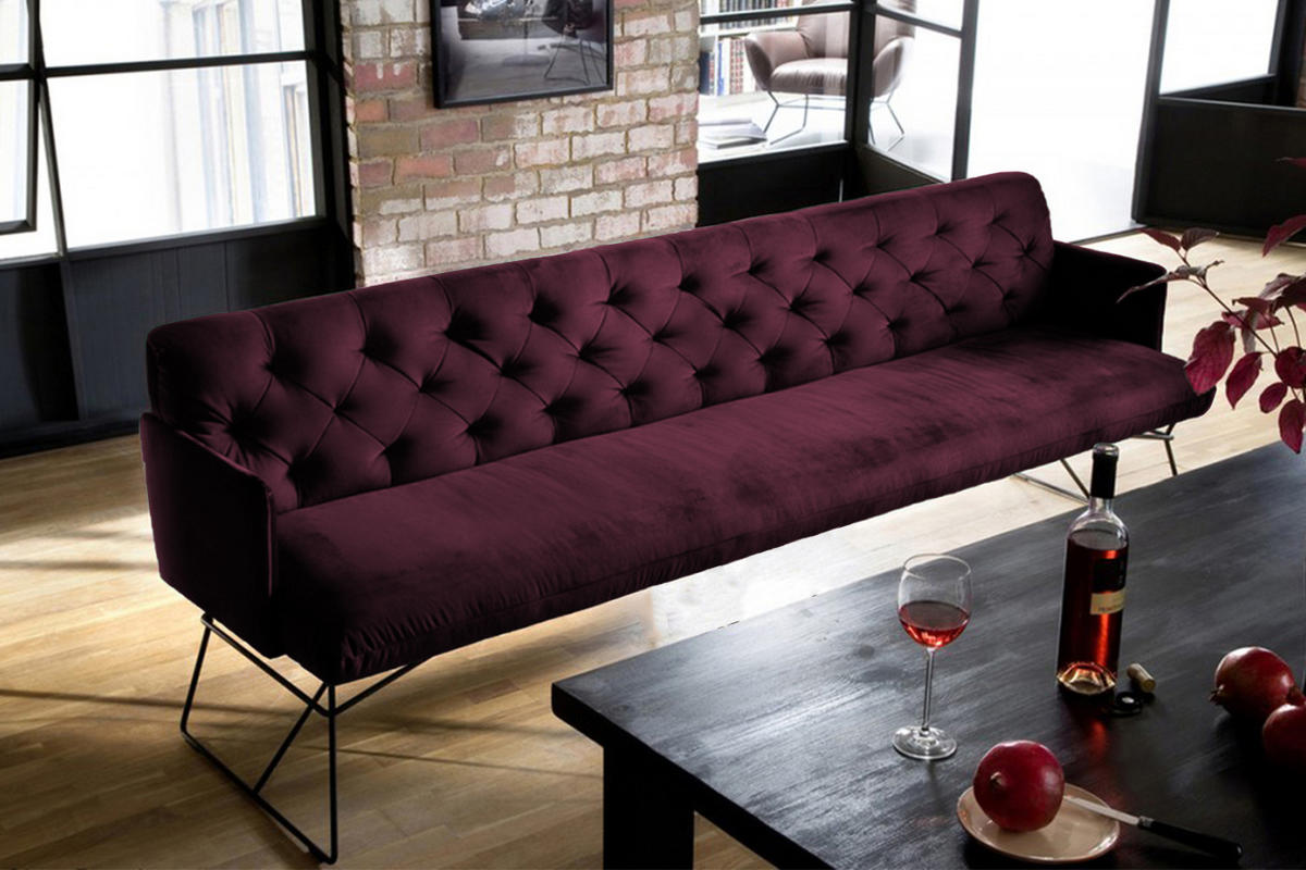 ESSZIMMERBANK CHARME Violett Velvet - Violett, Textil (246/85/68cm) - KAWOLA