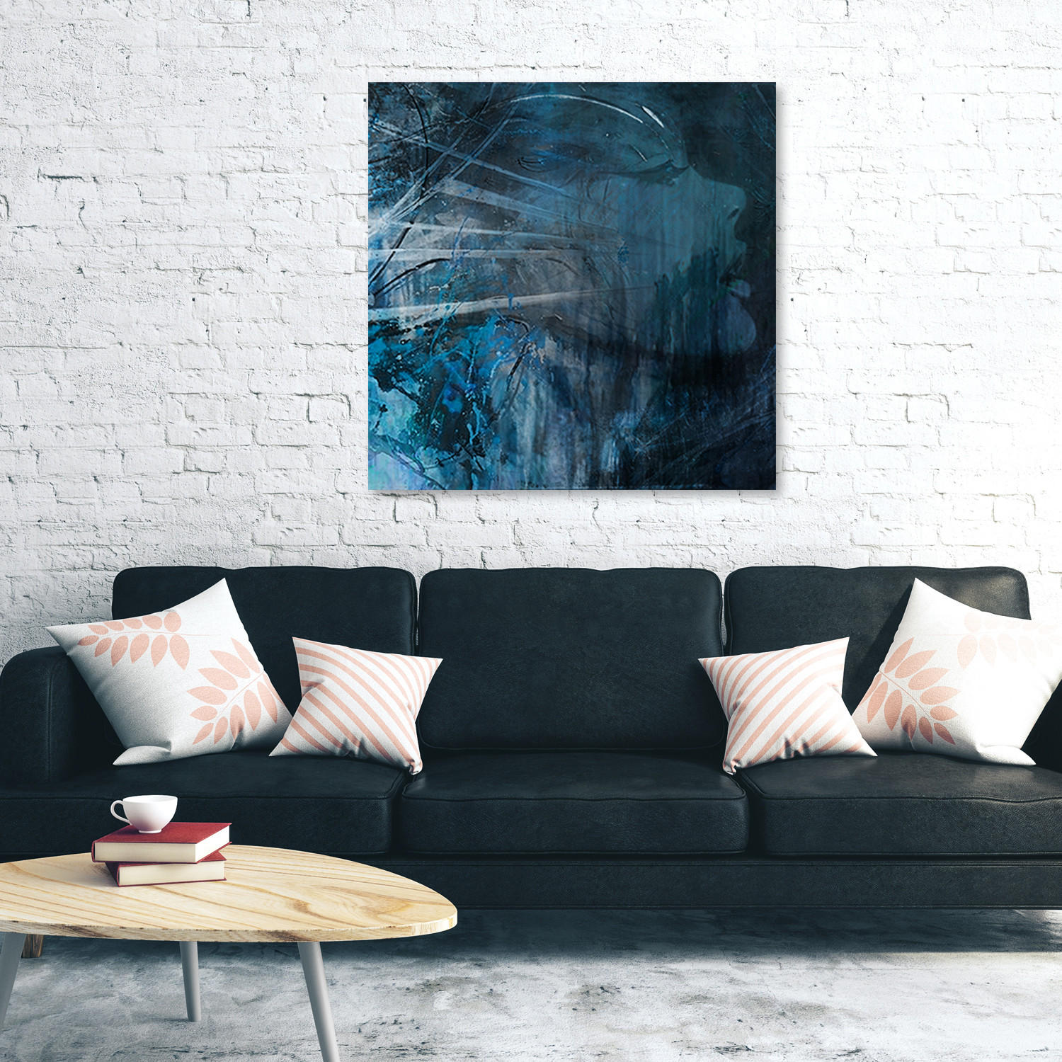 LEINWANDBILD, Menschen - blau 40x40cm - Blau, Textil (40/40cm) - Feeby