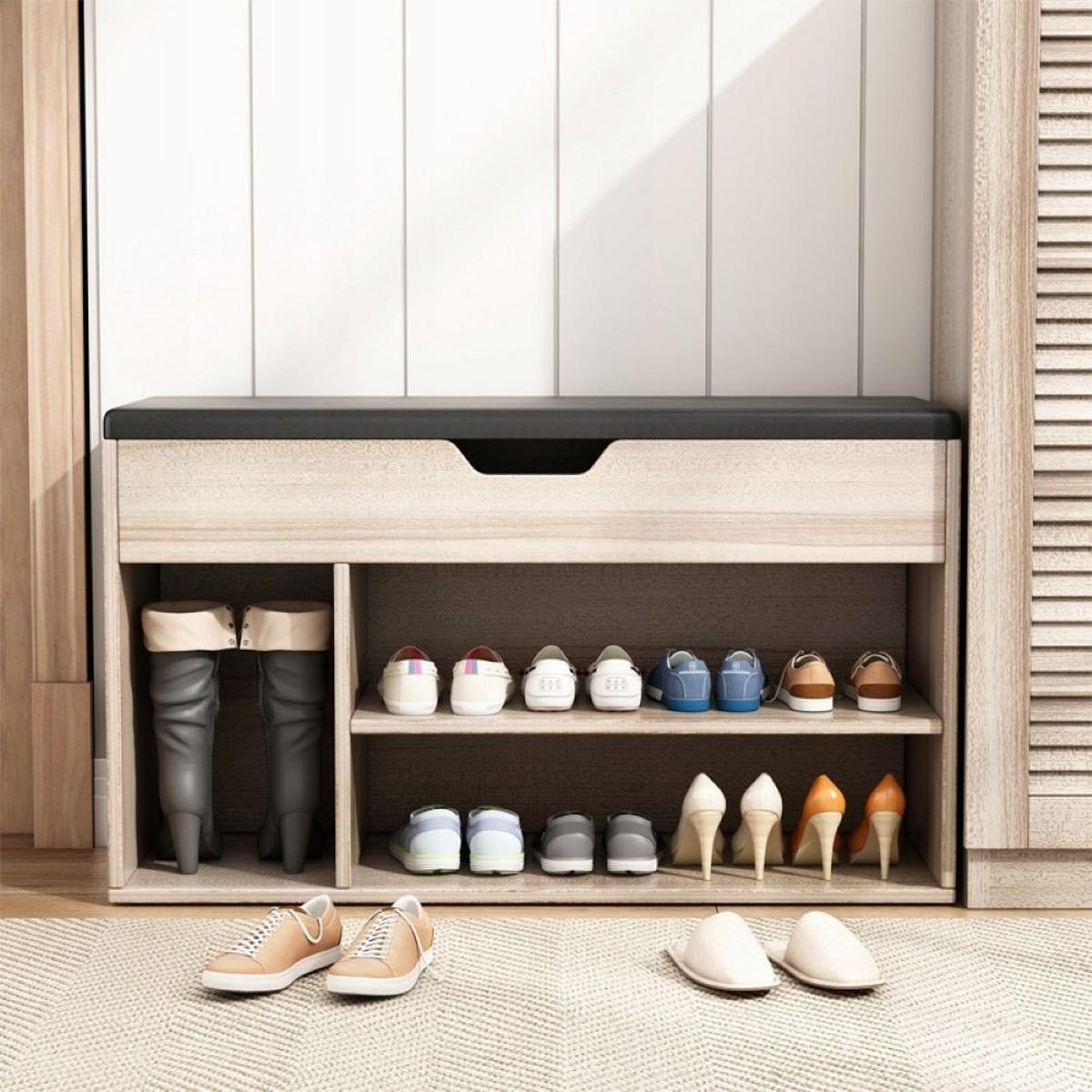 SCHUHSCHRANK, braun 80/30/44 cm - Hellbraun, Holzwerkstoff (80/44/30cm)