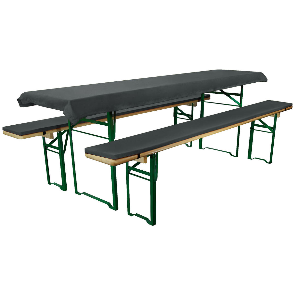 BIERBANKAUFLAGE Comfort XS 70cm Anthrazit (3tlg) - Anthrazit, Textil (70/1/220cm) - Beautissu 