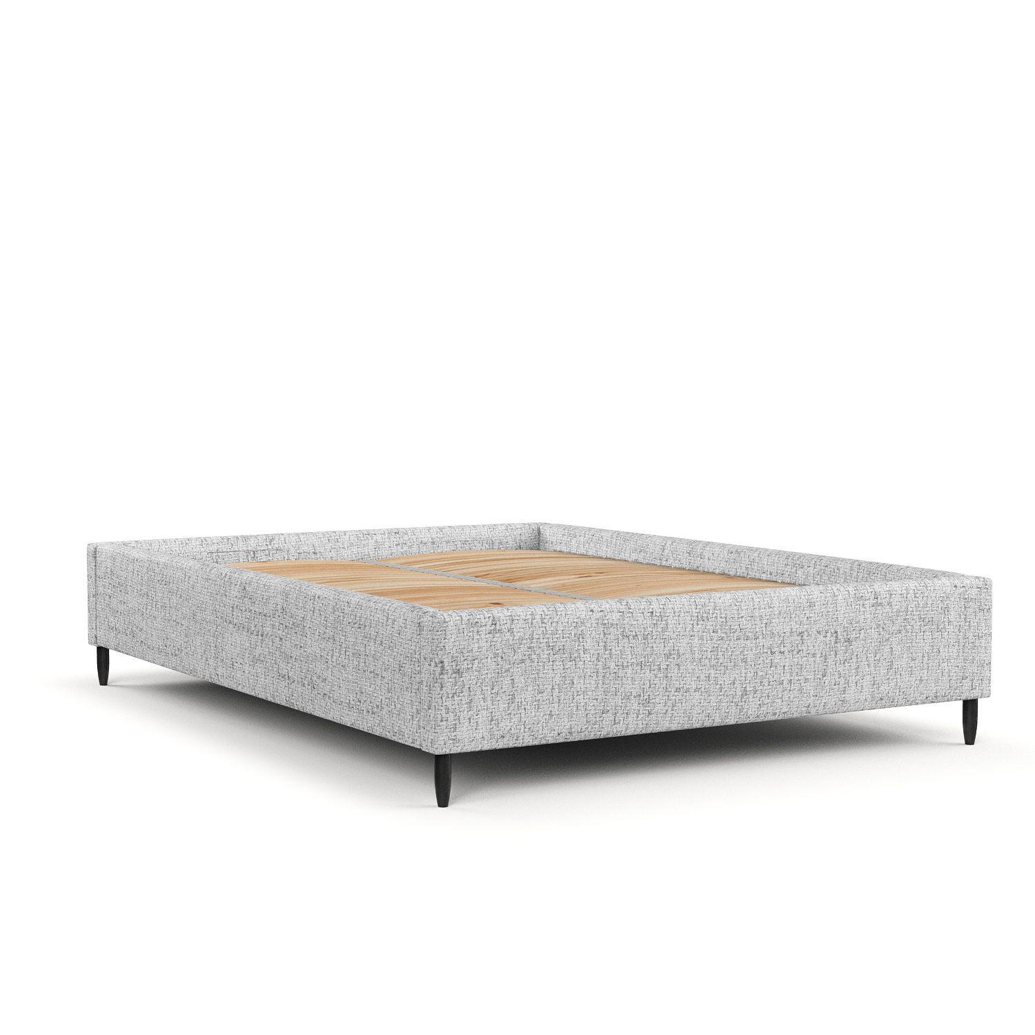 POLSTERBETT Larch Hellgrau 180/200 cm im Webstoff - Hellgrau/Schwarz, Holz/Holzwerkstoff (180/200cm) - Maison de Reve