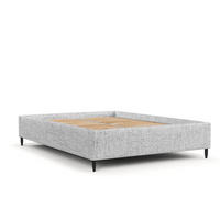POLSTERBETT Larch Hellgrau 180/200 cm im Webstoff - Hellgrau/Schwarz, Holz/Holzwerkstoff (180/200cm) - Maison de Reve