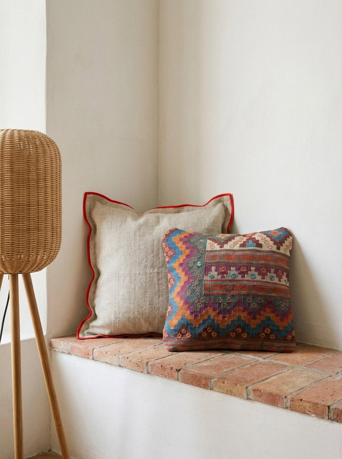KELIM-KISSEN Mehrfarbig 50/50 cm Schurwolle - Multicolor, Textil (50/50cm) - Looma