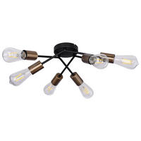 DECKENLEUCHTE Metall Messing Schwarz - Messingfarben, Metall (54.5/54.5/15cm)