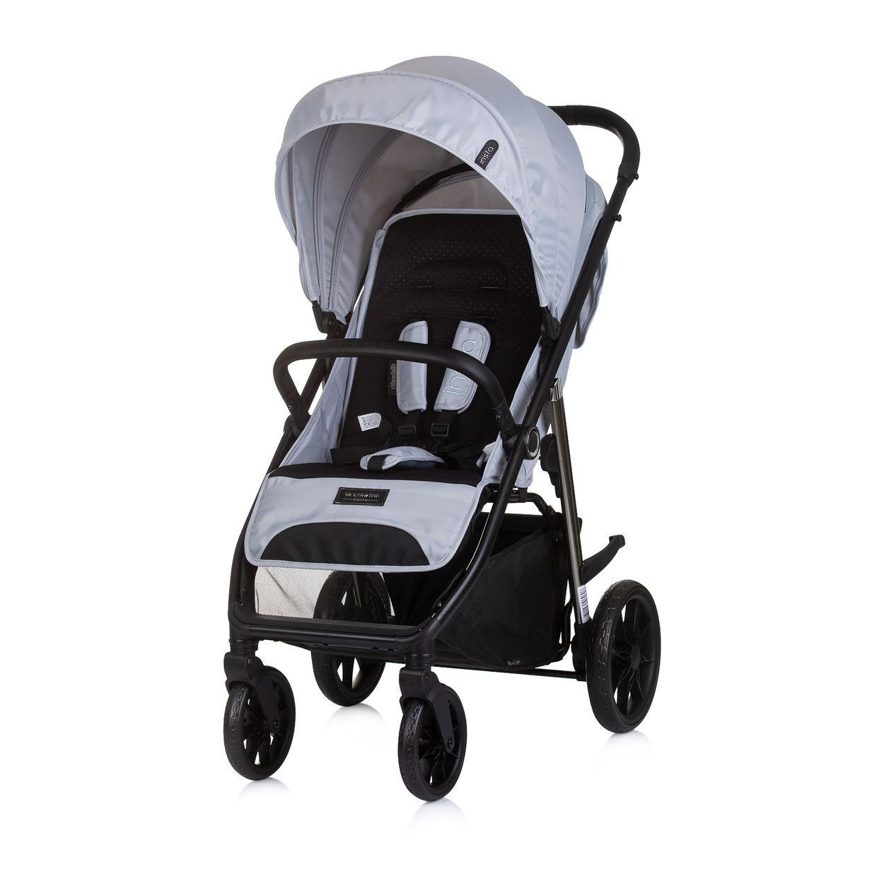 KINDERWAGEN Insta grau Fußabdeckung, Federung, Korb, Gurt, klappbar - Grau, Metall (87/53/105cm) - Chipolino