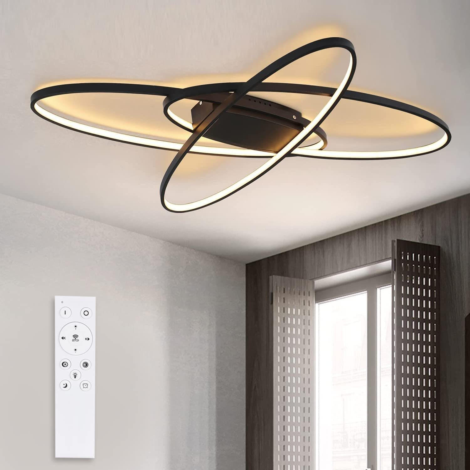 LED-DECKENLEUCHTE Zoe 85/62/7cm - Schwarz, Metall (47/65/7.5cm) - ZMH