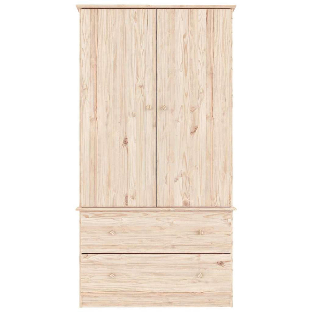 KLEIDERSCHRANK Alta 90/55/170 Cm Massivholz Kiefer - Braun, Holz (90/170/55cm) - vidaXL