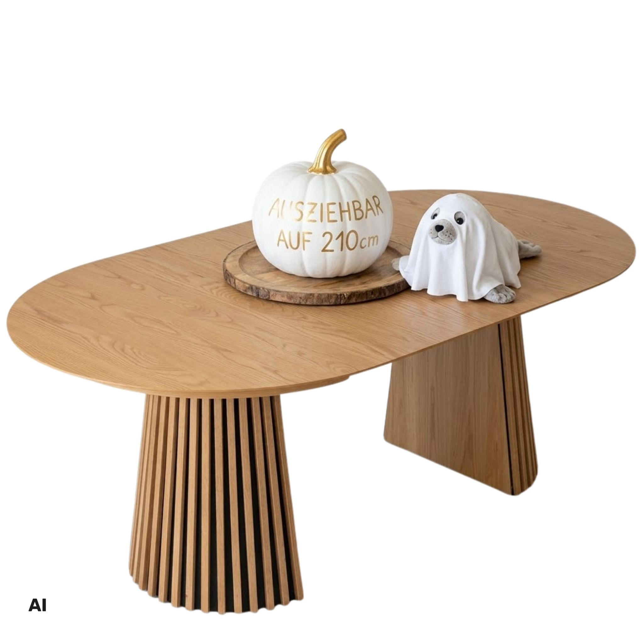 ESSTISCH Oria ausziehbar FSC® - Braun/Naturfarben, Eichenholz/Holz (120/210/76cm) - Mr. Deko