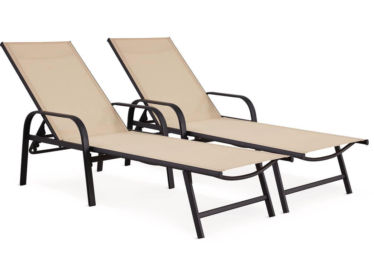 SONNENLIEGE farniente beige - Beige, Metall (59.5/45/193cm) - Habitat Garten