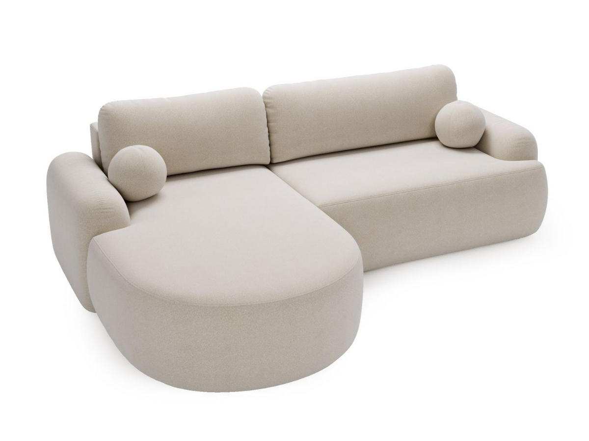 ECKSOFA Aurio Beige Links - Beige, Holz/Textil (177/261cm) - Graingold