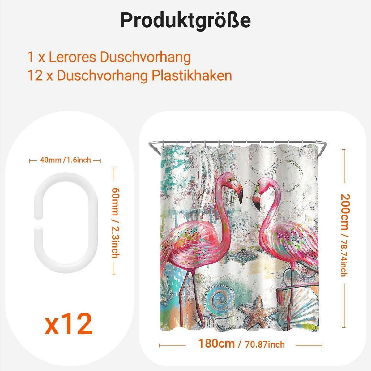 DUSCHVORHANG Liebesvogel 180 x 200 cm Textil Wasserabweisend Waschbar - Multicolor, Textil (180/200cm)