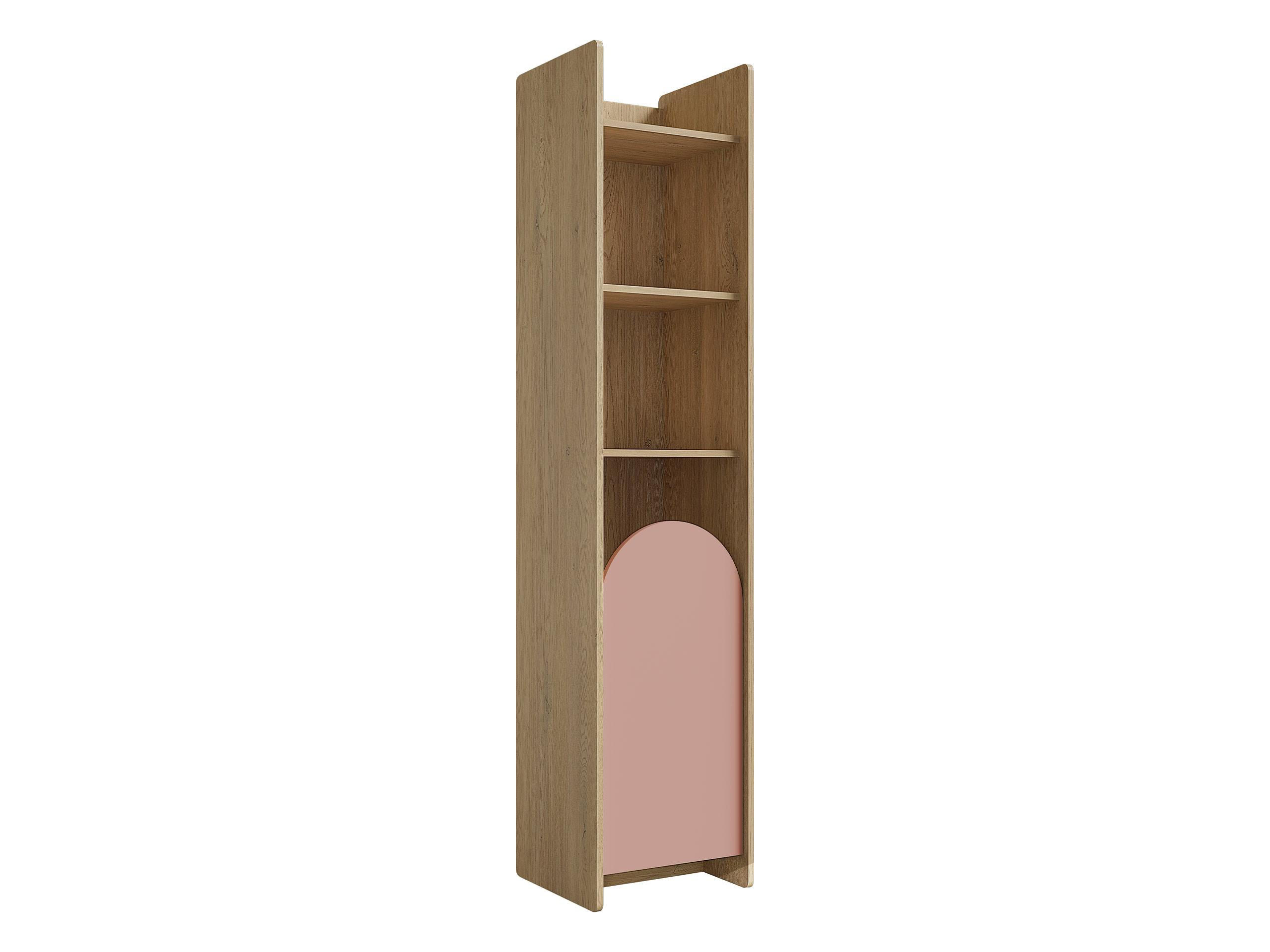 KINDERREGAL Lexi 1D 03 L / P, Seite: Rechts - Eichefarben/Rosa, Holzwerkstoff (44/198/40cm) - MIRJAN24