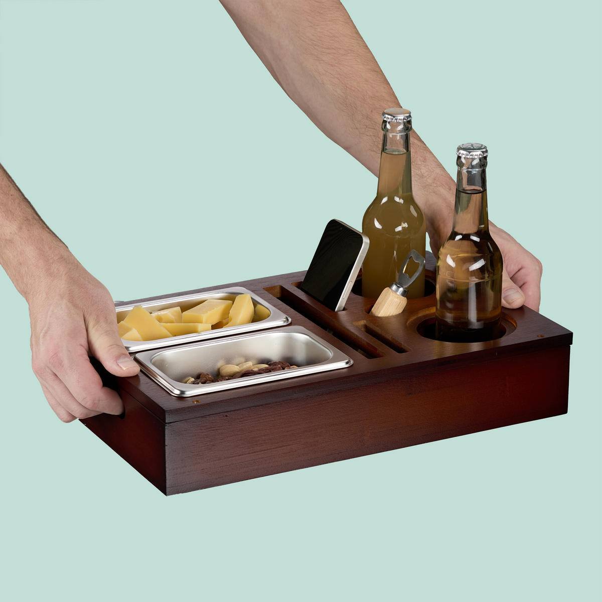 COUCHBAR - Braun, Naturmaterialien/Holz (40/8/26cm) - Relaxdays
