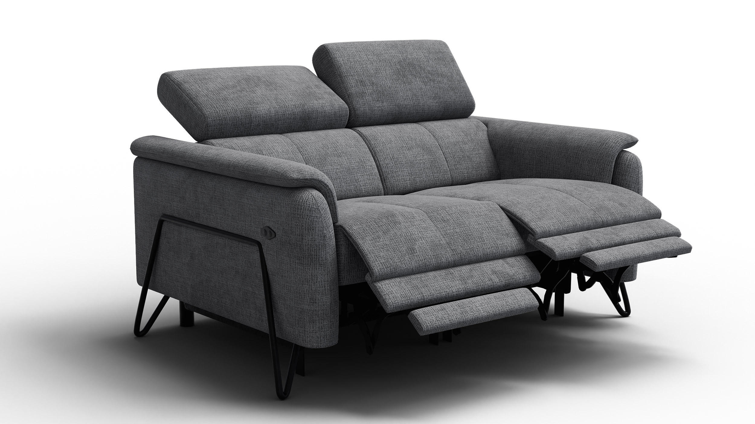 RELAXSOFA RODEN 2-Sitzer, dunkelgrau - Dunkelgrau, Holz/Textil (152/82/103cm) - Courtois Laville
