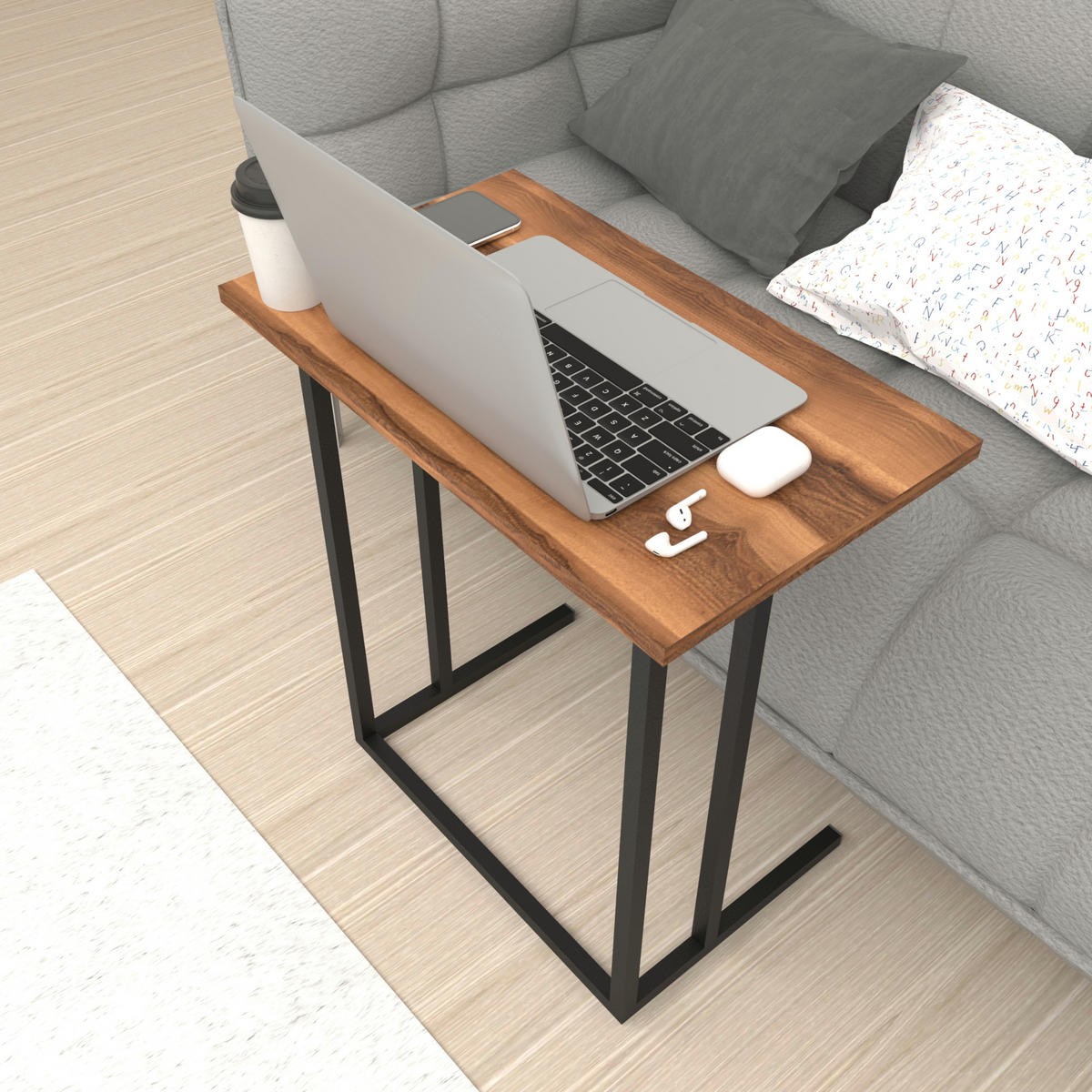 LAPTOPTISCH Högsby - Walnussfarben, Holzwerkstoff (36/60/66cm) - [en.casa]
