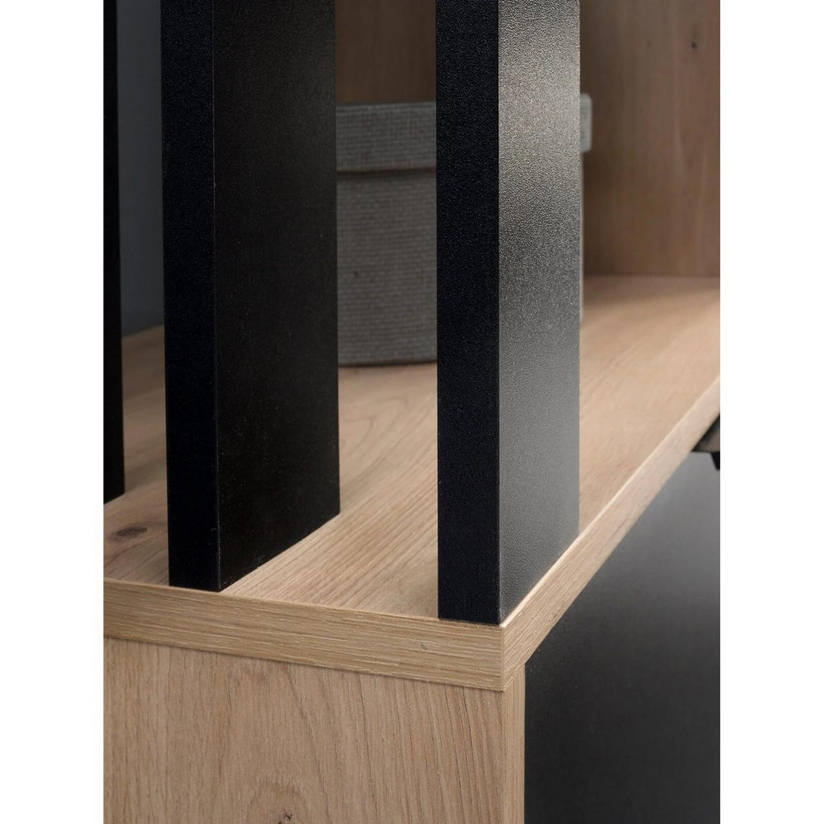 GARDEROBENSCHRANK Limo mit Spiegel und Schuhschrank, Eiche Artisan+schwarz - Eiche Artisan, Holzwerkstoff (100/190/33cm) - Beautysofa